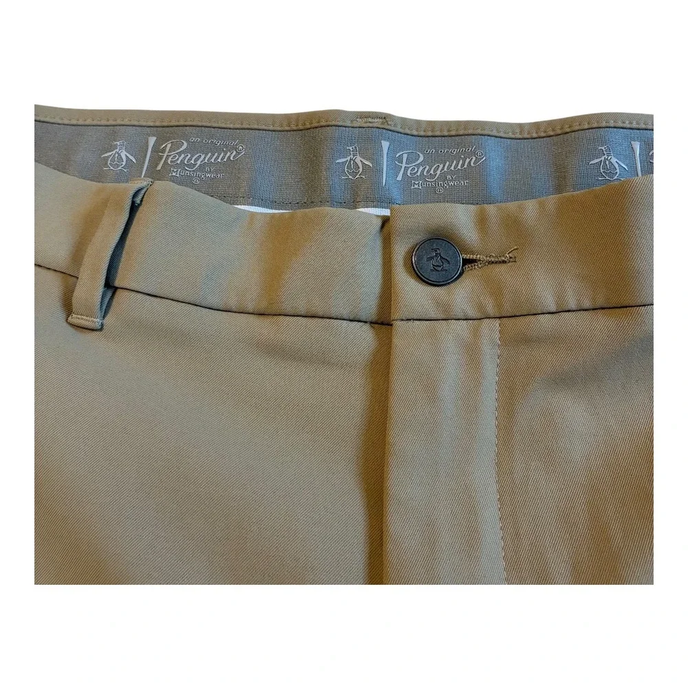 Penguin Golf Shorts Mens 38 Beige Flat Front Casual Classic Fit Lightweight‎